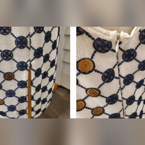 White TORY BURCH Logo Tank Dress w/Gold Coins. US 8. EUC - Picture 12 of 14